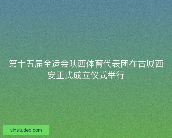 第十五届全运会陕西体育代表团在古城西安正式成立仪式举行